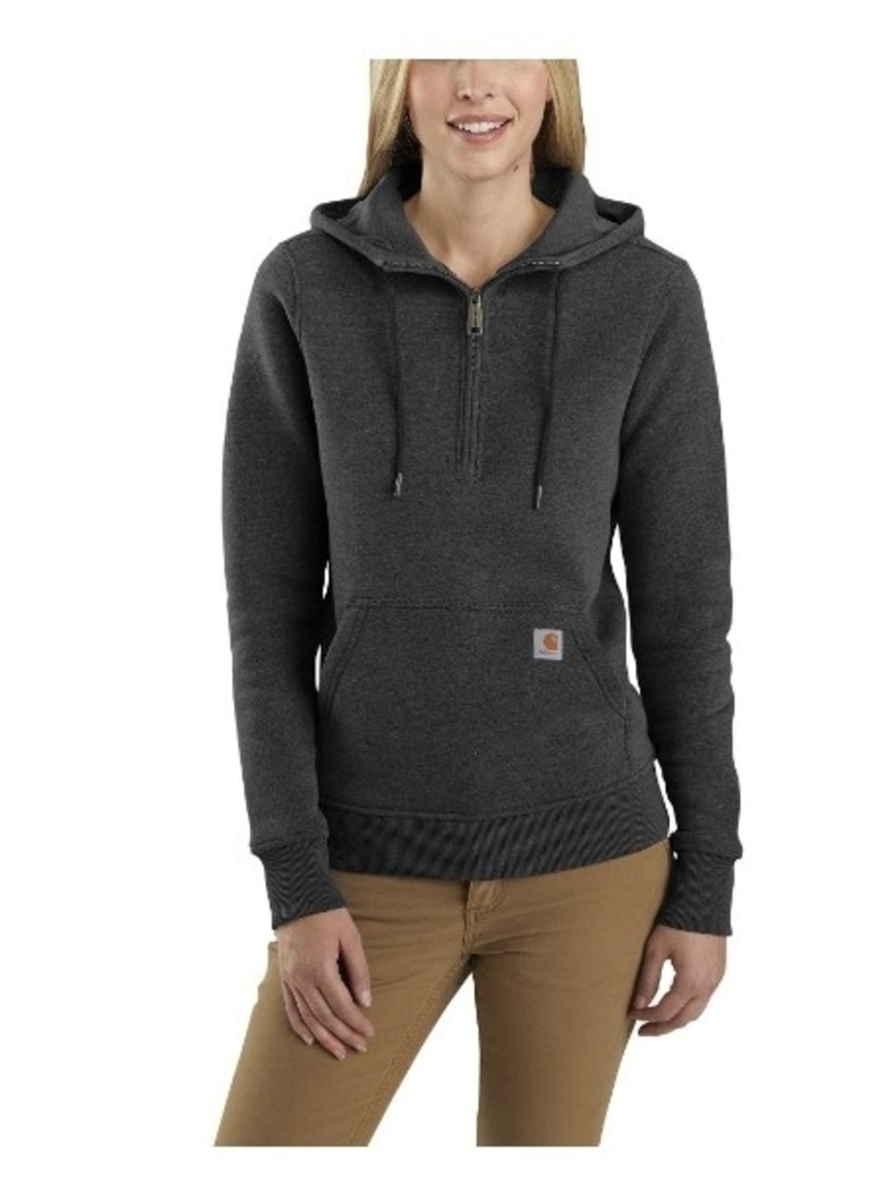Carhartt Women's Clarksburg Half Zip Sweatshirt Carbon Heather, Size XXL
